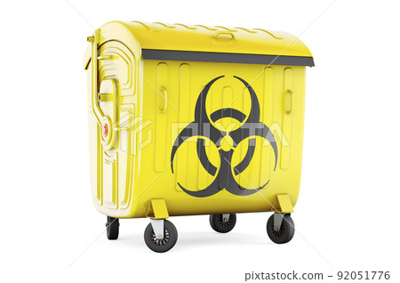 Garbage container with biohazard symbol, 3D rendering 92051776