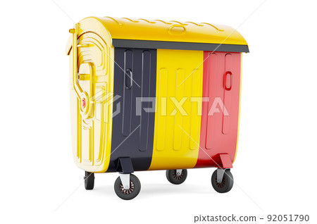 Garbage container with Chadian flag, 3D rendering 92051790