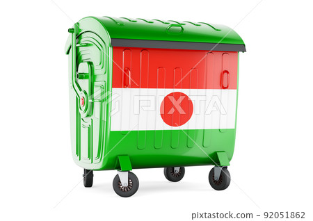 Garbage container with Niger flag, 3D rendering Garbage container with Niger flag, 3D rendering 92051862