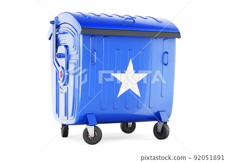 Garbage container with Somali flag, 3D rendering Garbage container with Somali flag, 3D rendering 92051891