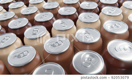 Realistic 3D illustration of the coffee drink cans rendered as background 92053079