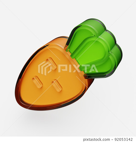 carrot 3D illustration isolated on white background. Glass design elements. Vegetable Realistic 3d illustration. carrot 3D illustration isolated on white background. Glass design elements. Vegetable Realistic 3d illustration. 92053142