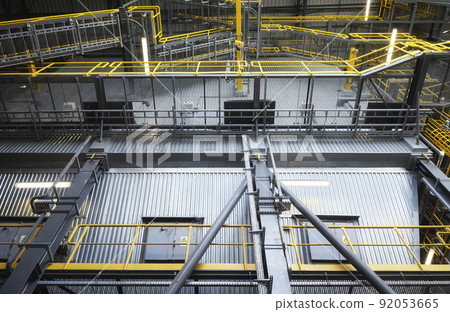 Industrial infrastructure at a waste incineration plant. 92053665