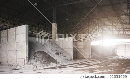 Covered ash and slag landfill, toxic waste management concept. 92053669