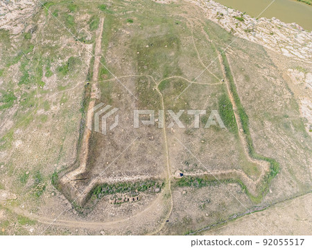 Aerial view of the historical Bents New Fort Aerial view of the historical Bents New Fort 92055517