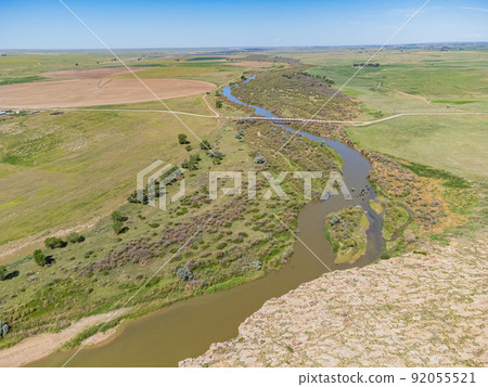 Aerial view of the historical Bents New Fort 92055521