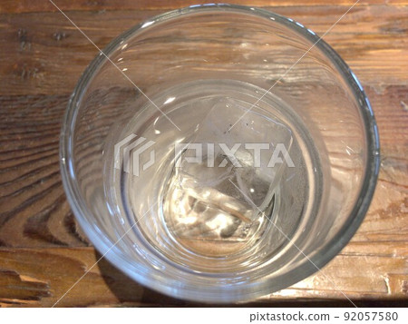 Close-up photo of ice in a glass Close-up photo of ice in a glass 92057580