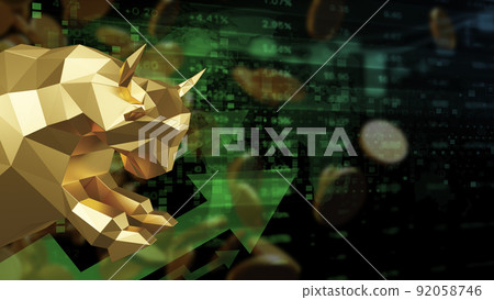 Bullish stock market 3D render Bullish stock market 3D render 92058746