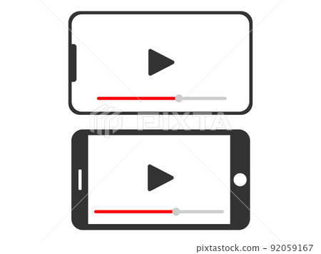 視頻播放期間的智能手機屏幕 92059167