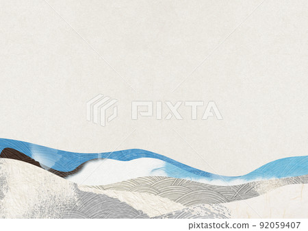 使用日本紙和日本模式日本現代的抽象背景材料 92059407