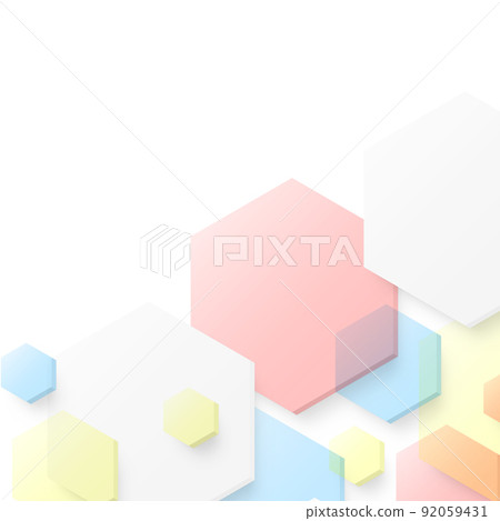 Colorful hexagonal tile background material Colorful hexagonal tile background material 92059431