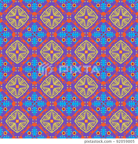 Seamless Background Retro Garden Nature Aboriginal Floral Damask Traditional Pattern Art Seamless Background Retro Garden Nature Aboriginal Floral Damask Traditional Pattern Art 92059805