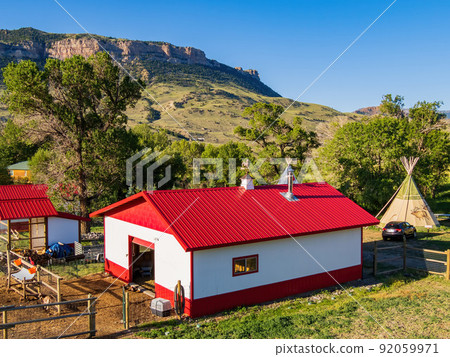 Sunny view of Tipi with beautiful landscape 92059971