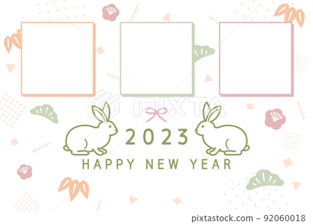 2023 New Year's card Rabbit and Shochikuume 2023 New Year's card Rabbit and Shochikuume 92060018