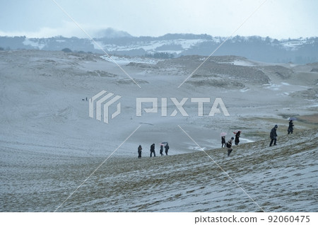 Tottori Sand Dunes on a Rough Sea Day 92060475