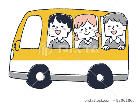 多個孩子乘公交車上幼兒園 享受幼兒園生活的孩子 多個孩子乘公交車上幼兒園 享受幼兒園生活的孩子 92061863