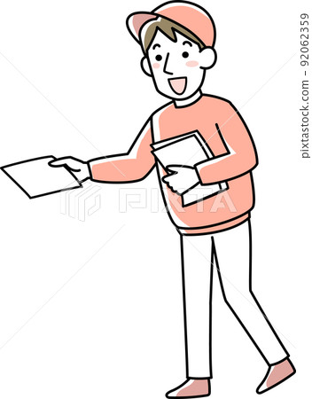 Men handing out leaflets 92062359