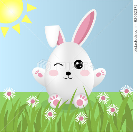 Cute easter bunny in the form of the egg Cute easter bunny in the form of the egg 92062372