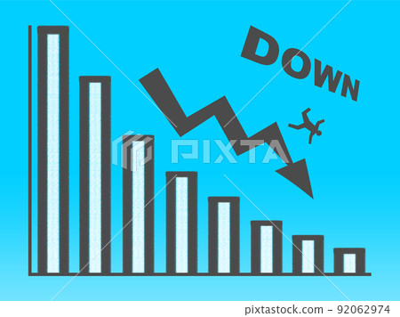 Graph that goes down (business, business performance, stock price) The economy gets worse 92062974