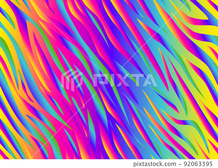 Zebra rainbow abstract seamless pattern. Colorful stripes, repeating background. Vector printing for fabrics, posters, banners.  92063395