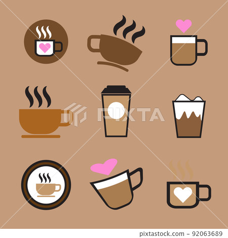 The coffee cup and mug vector image bundle 92063689