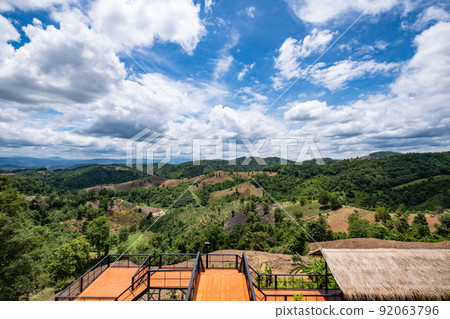 Mountain scenery in Nan province, northern Thailand 92063796