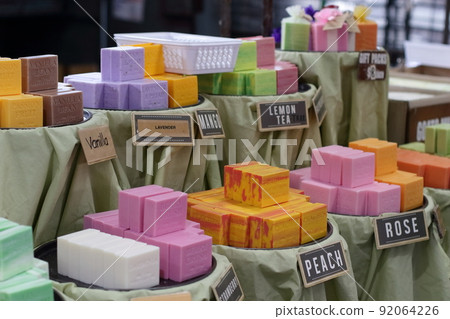 Colorful soap made from natural materials in Melbourne supermarkets Colorful soap made from natural materials in Melbourne supermarkets 92064226