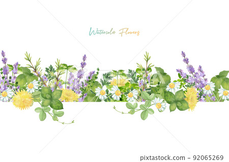 Watercolor herb frame Watercolor herb frame 92065269