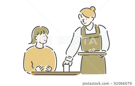 Cafe clerk staff customer female illustration 92066079