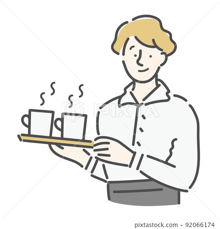 Cafe clerk staff female illustration 92066174
