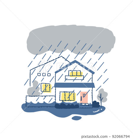 House damaged by heavy rain 92066794