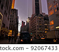 New York Manhattan Fifth Avenue with shining Christmas illuminations at dusk. 92067433