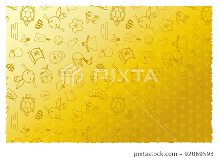 2023年新年賀卡材料新年彩色圖案圖案背景 92069593