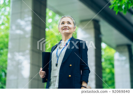 business woman with gray hair 92069840