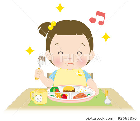 開心吃米飯的小女孩 2 92069856