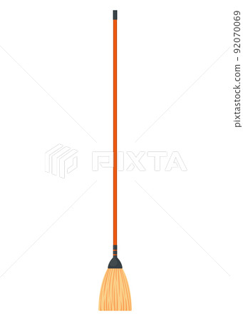 Broom mop icon. Hygiene handling equipment object illustration, household mop or housework broom tool isolated on white background 92070069