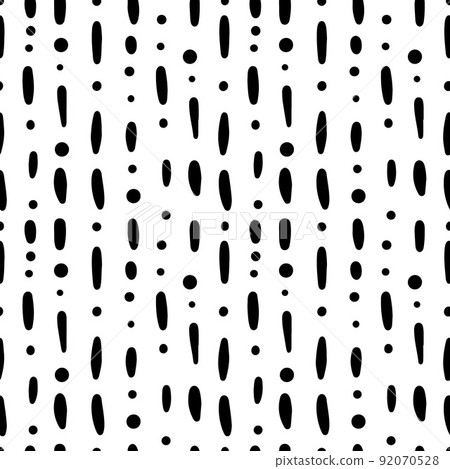 Stylish and minimalistic modern seamless pattern with black lines and dots Stylish and minimalistic modern seamless pattern with black lines and dots 92070528