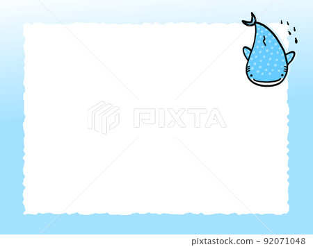 可愛的鯨鯊架/手繪插畫素材 92071048