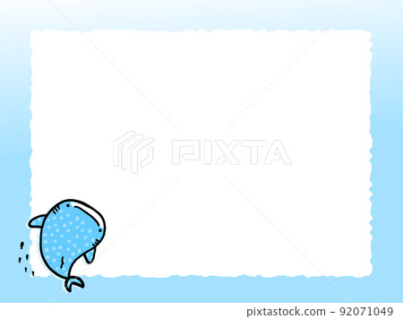 可愛的鯨鯊架/手繪插畫素材 92071049