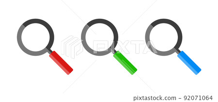 Modern magnifying glass icon set 92071064