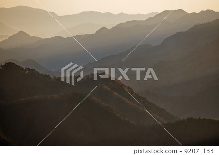 Mountain range of Doshi in the morning seen from Mt. Takagawa 92071133