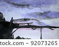 Broken bridge. Nightmare. Expressionism painting 92073265