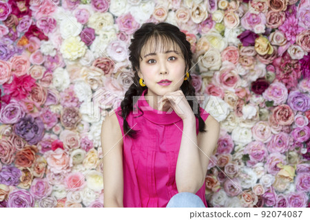 Young woman portrait beauty image Korean make-up 92074087
