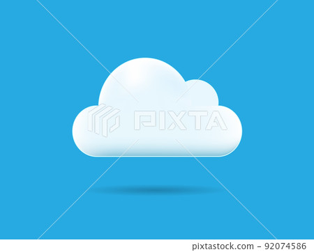 Professional Vector Cloud Icon Vector Illustration Isolated on Blue Background Professional Vector Cloud Icon Vector Illustration Isolated on Blue Background 92074586