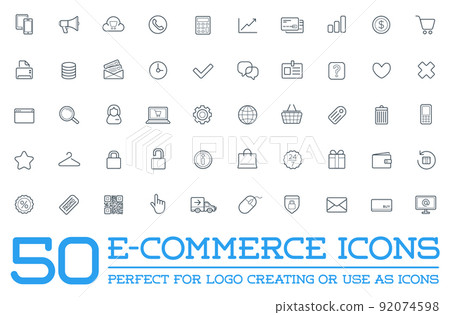 Set of Vector E-Commerce Icons Shopping and Online can be used as Logo or Icon in premium quality 92074598