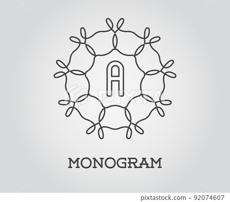 Monogram Design Template with Letter Vector Illustration Premium Elegant Quality 92074607