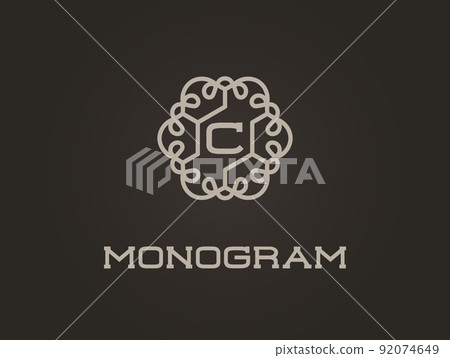 Compact Monogram Design Template with Letter Vector Illustration Premium Elegant Quality Compact Monogram Design Template with Letter Vector Illustration Premium Elegant Quality 92074649