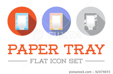 Horizontal Trays for Paper in Flat Vector Icon Design Set Horizontal Trays for Paper in Flat Vector Icon Design Set 92074655