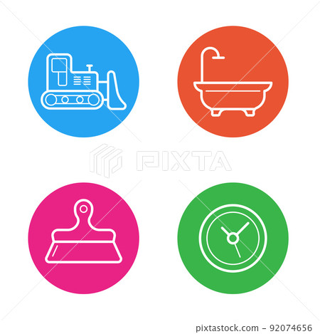 Vector Round Circle Buttons with Icons can be used as Logo or Icon Vector Round Circle Buttons with Icons can be used as Logo or Icon 92074656