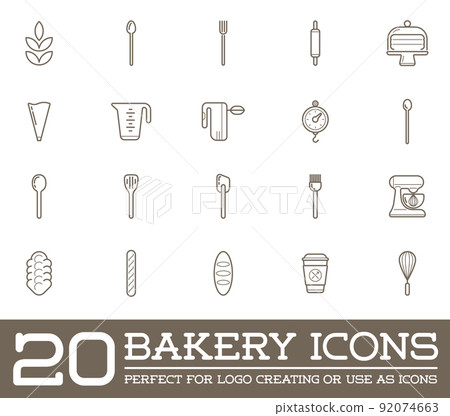 Set of Vector Bakery Pastry Elements and Bread Icons Illustration can be used as Logo or Icon in premium quality Set of Vector Bakery Pastry Elements and Bread Icons Illustration can be used as Logo or Icon in premium quality 92074663